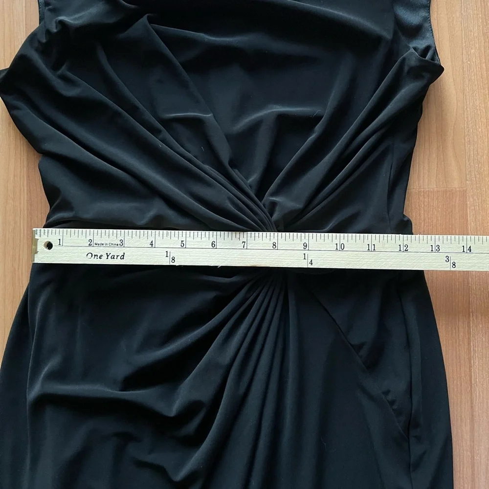 CATO Elegant Black Draped Sleeveless Dress Size 6